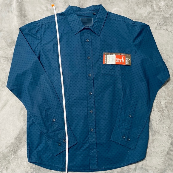 Men’s Navy Blue Nine Line Button Down - Picture 4 of 6